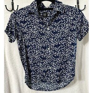 Y&F 9-10 Navy And White Button up